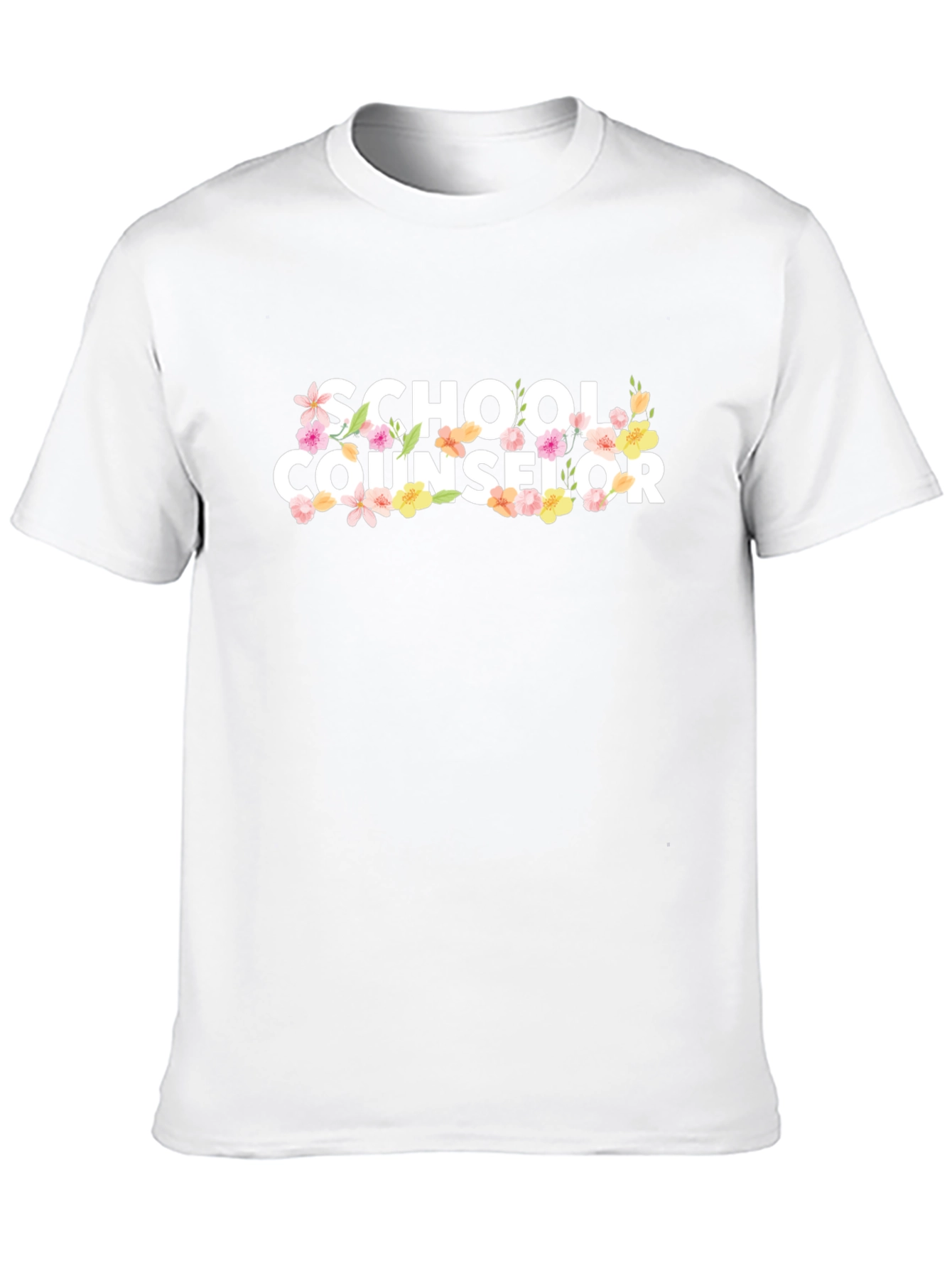 Camiseta Negra School Counselor Floral