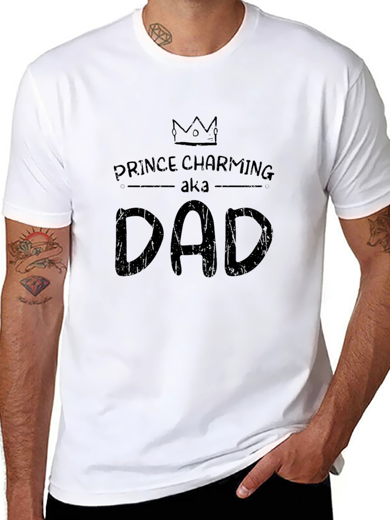 Camiseta Negra Príncipe Encantador aka Papá