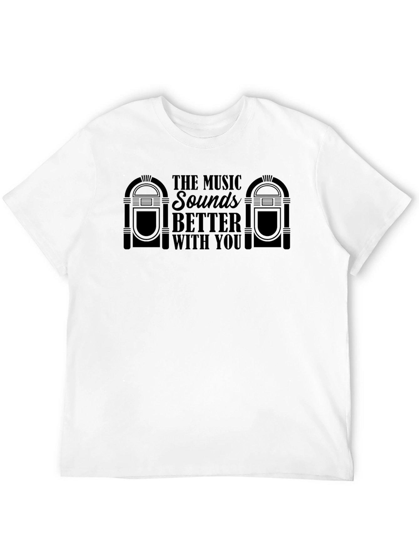 Camiseta Negra La Música Suena Mejor Contigo