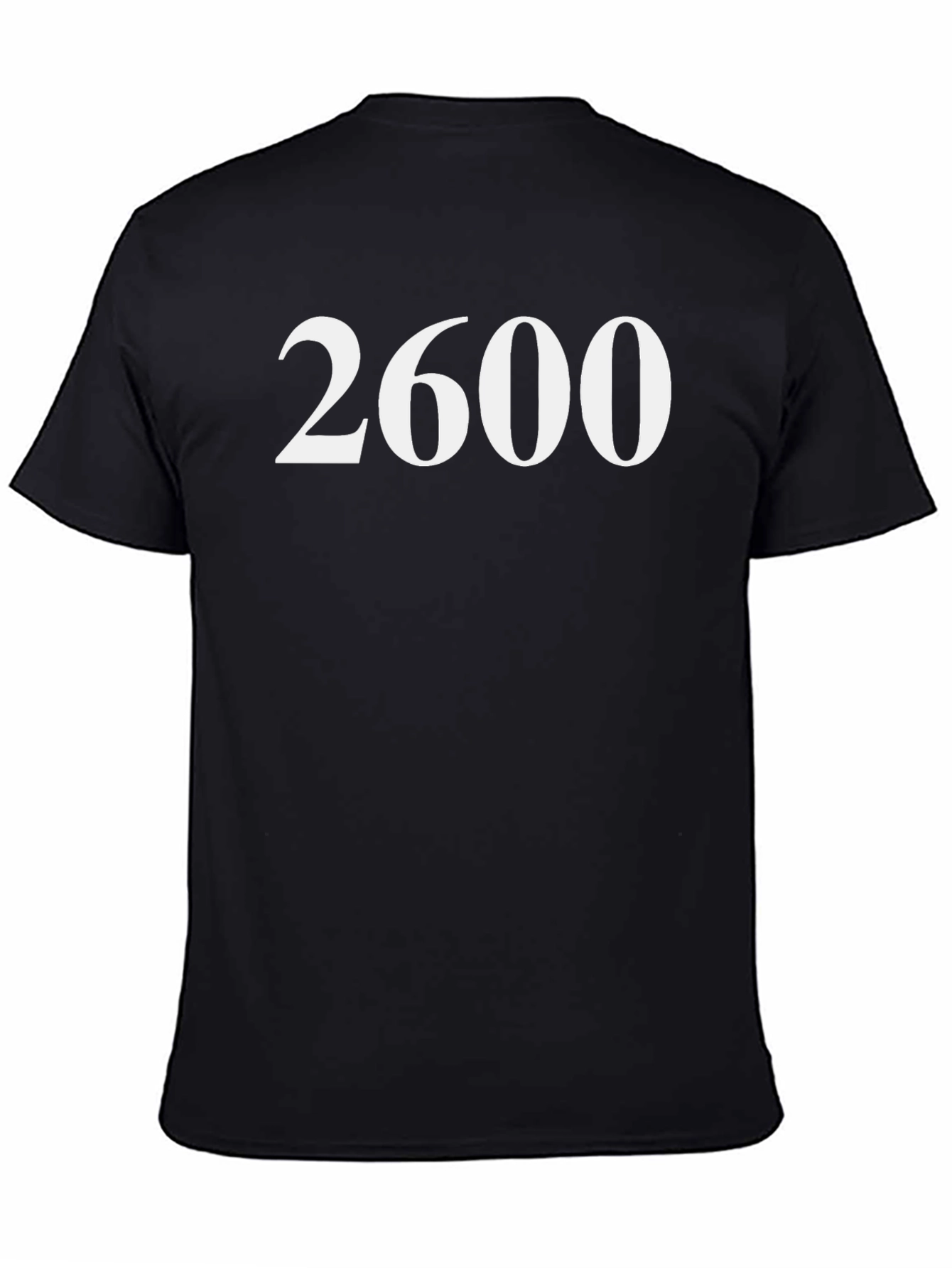 Camiseta Negra con Número 2600 Blanco