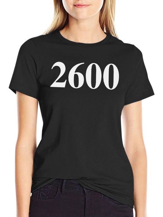 Camiseta Negra con Número 2600 Blanco