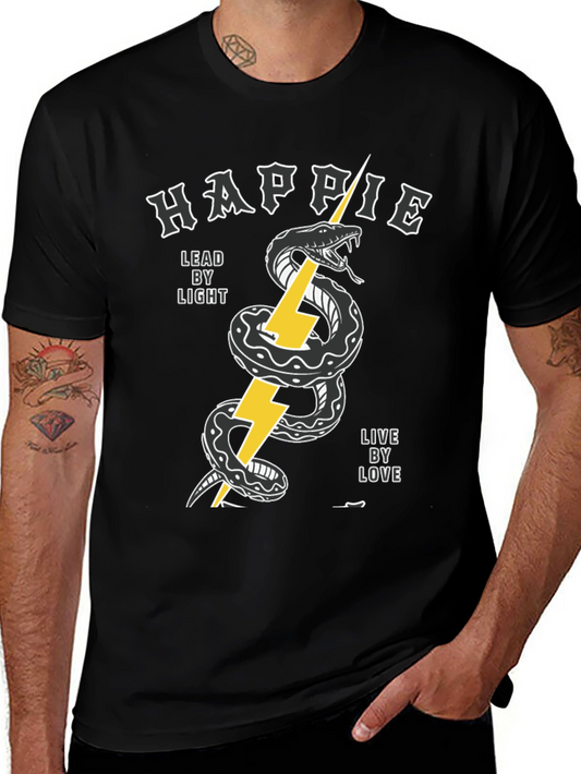 Camiseta Negra Happie Rayo Serpiente