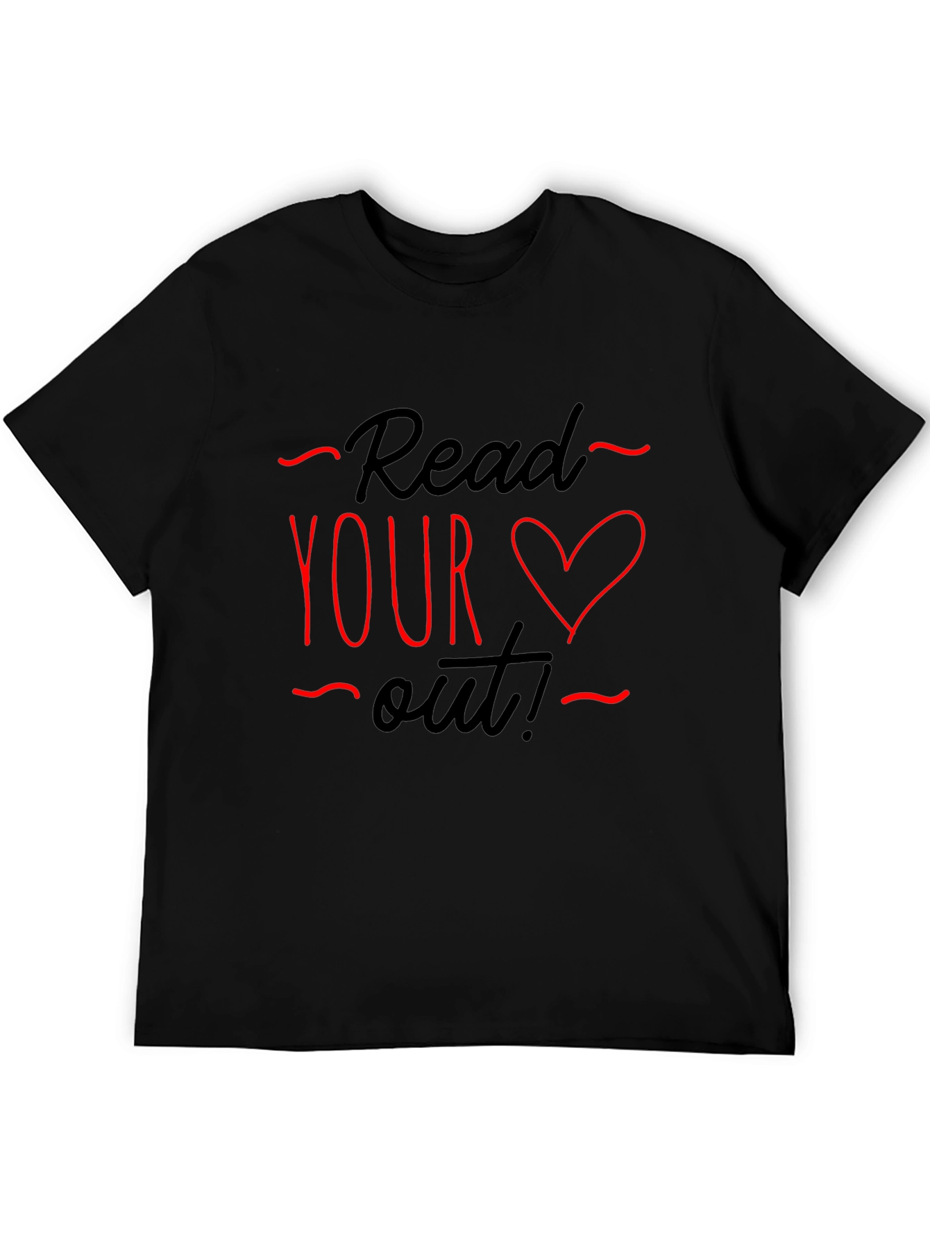 Camiseta Negra con Diseño Read Your Heart Out