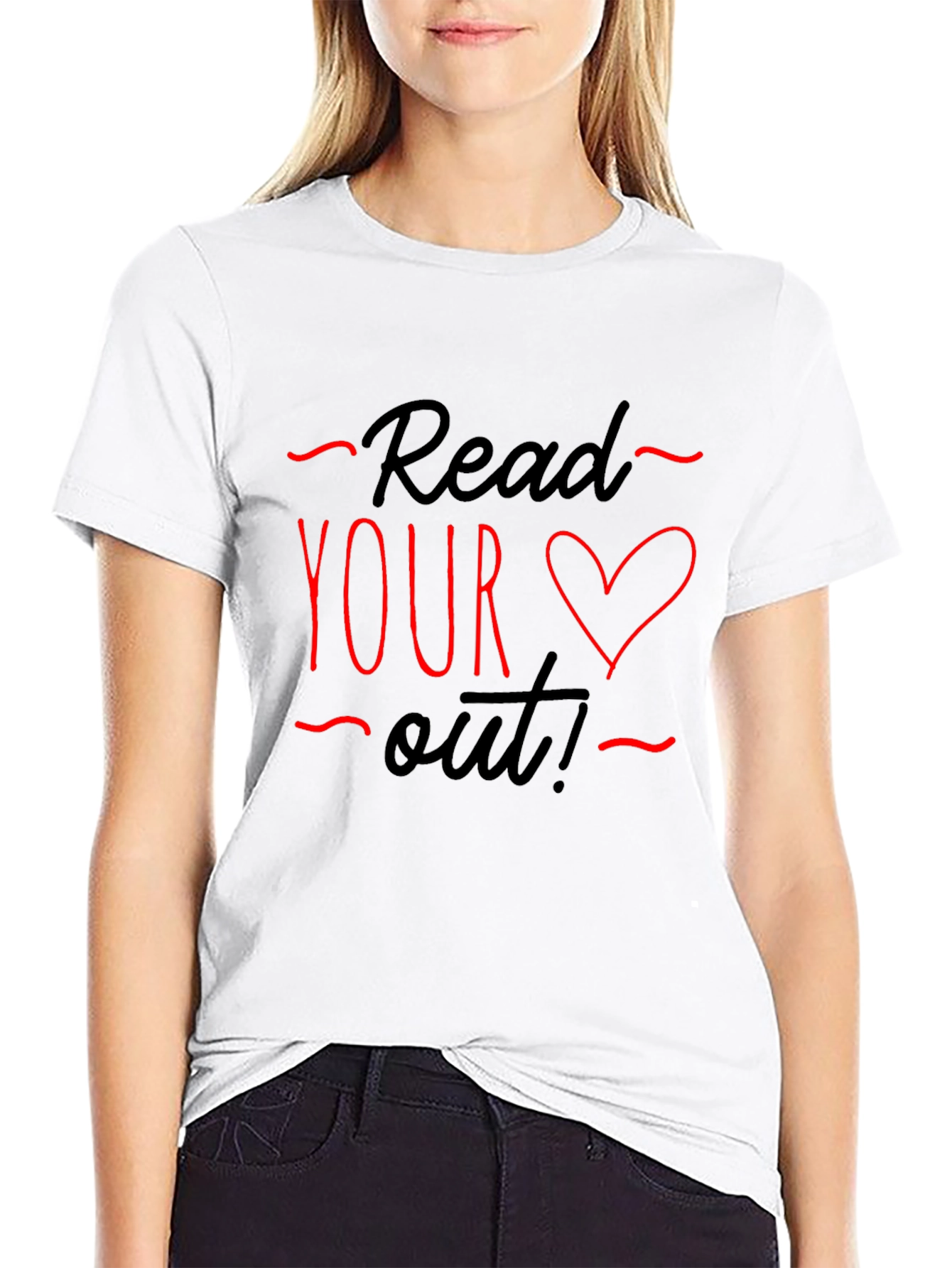 Camiseta Negra con Diseño Read Your Heart Out