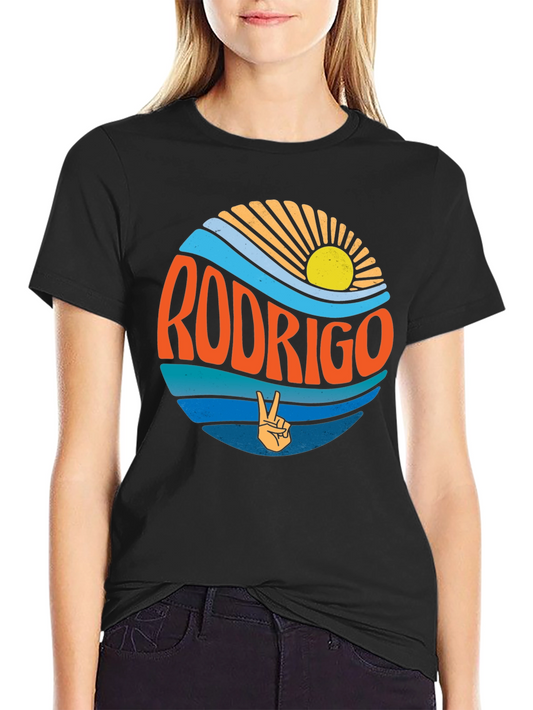 Camiseta Negra Rodrigo Estilo Retro Vintage