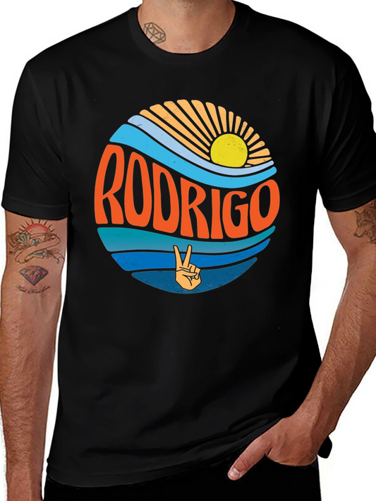 Camiseta Negra Rodrigo Estilo Retro Vintage
