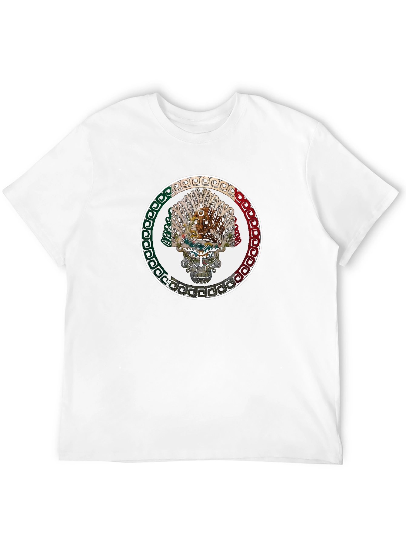 Camiseta Negra con Diseño Azteca Circular