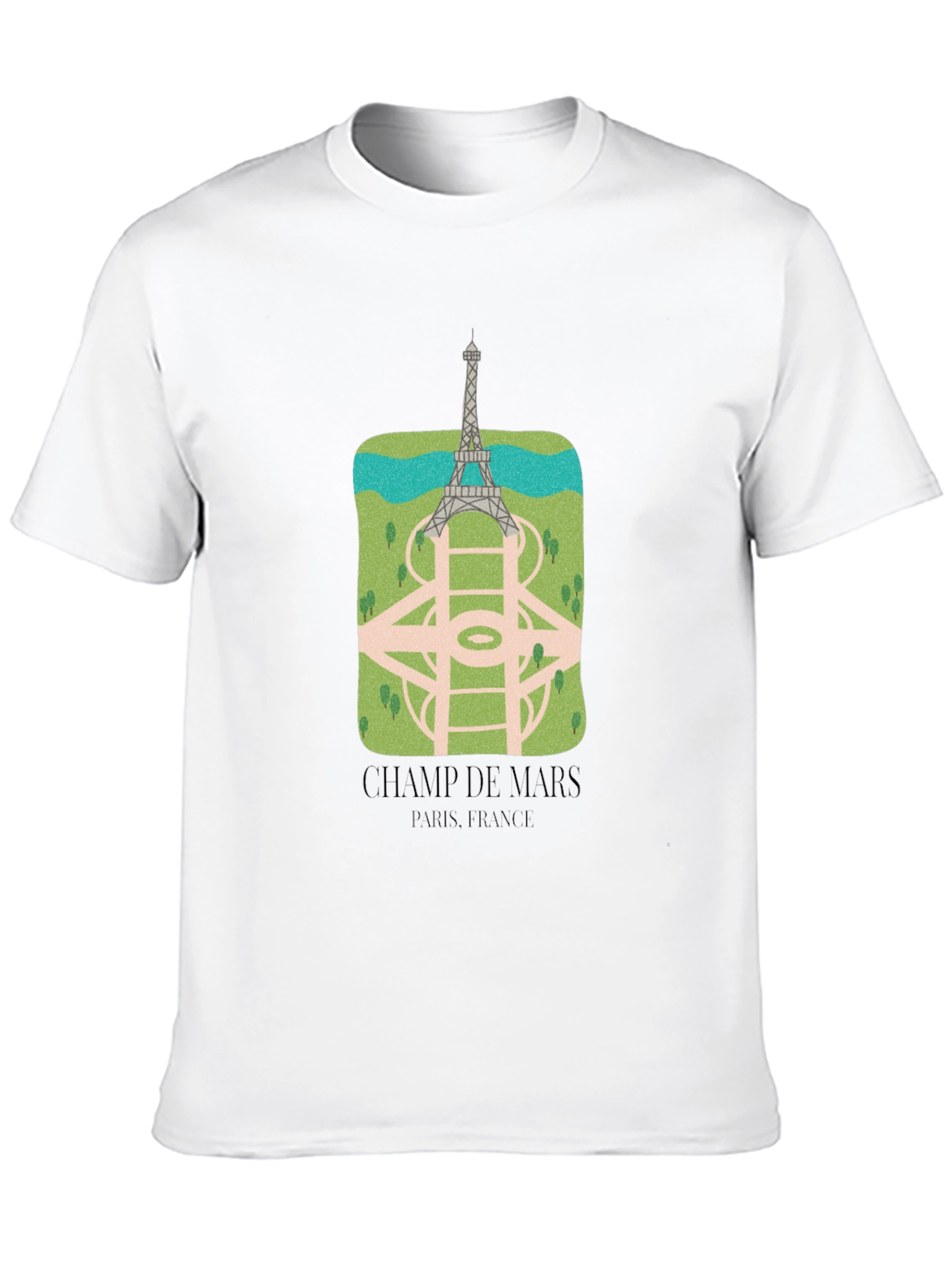 Camiseta Negra con Diseño de la Torre Eiffel