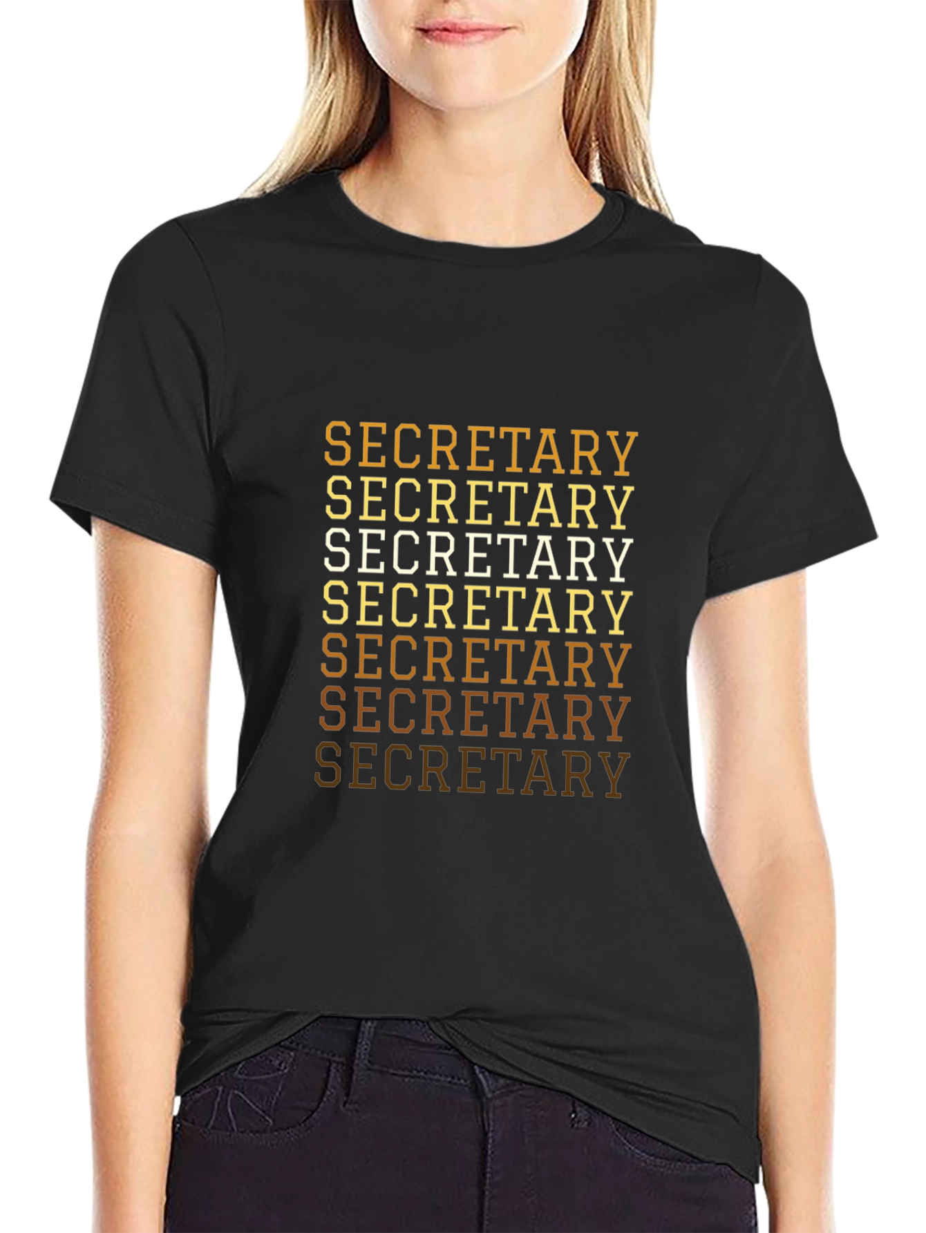 Camiseta Negra Secretaria Estilo Retro