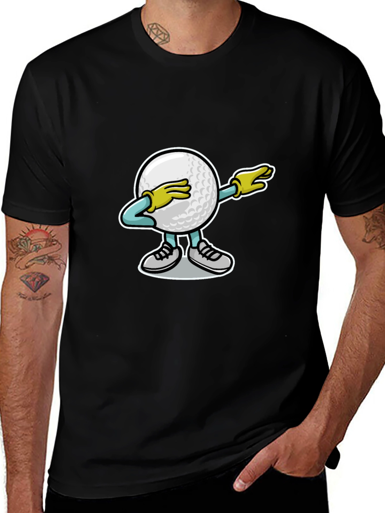 Camiseta Negra con Diseño Divertido de Golf