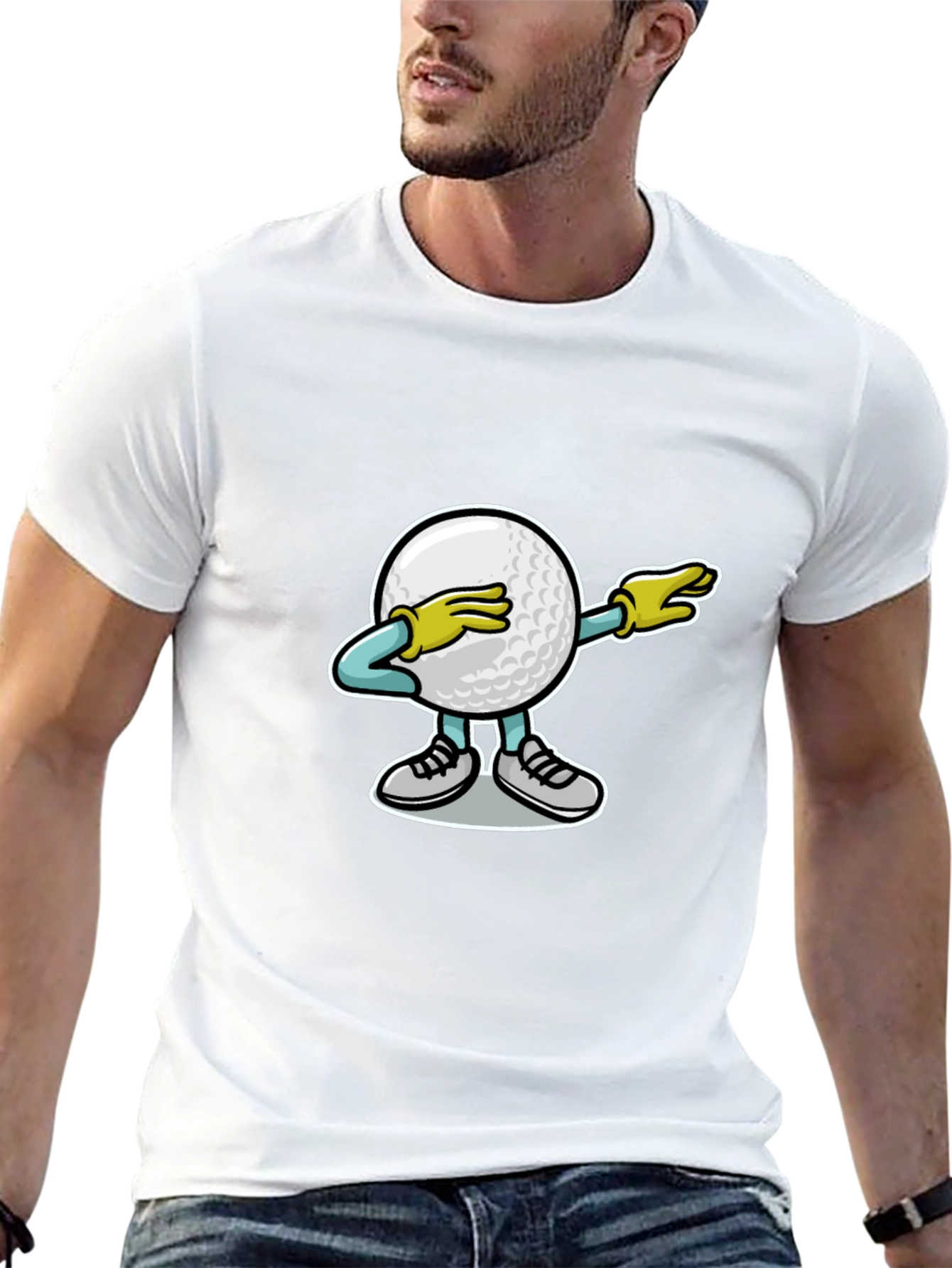 Camiseta Negra con Diseño Divertido de Golf