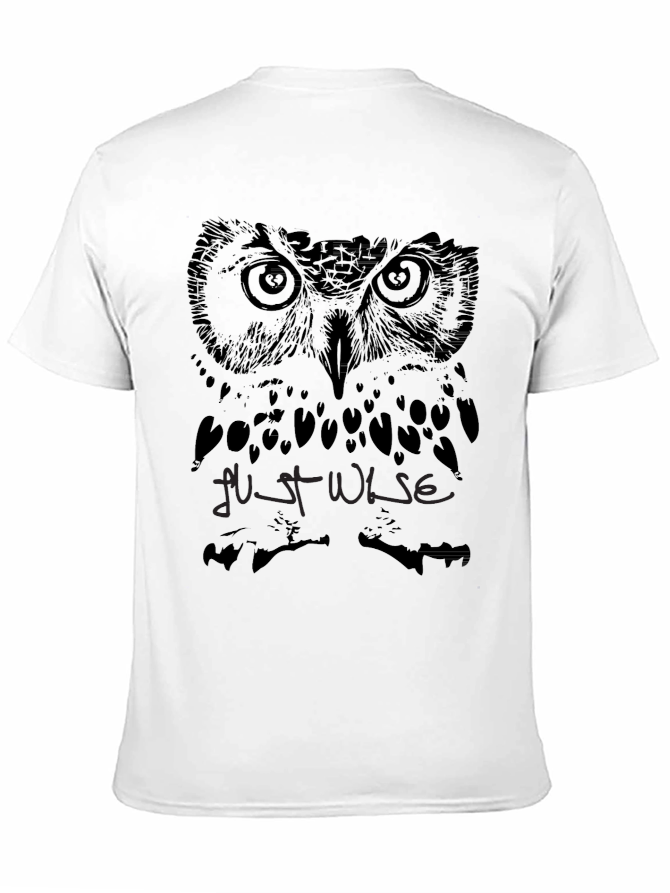 Camiseta Negra con Diseño de Búho Just Wise
