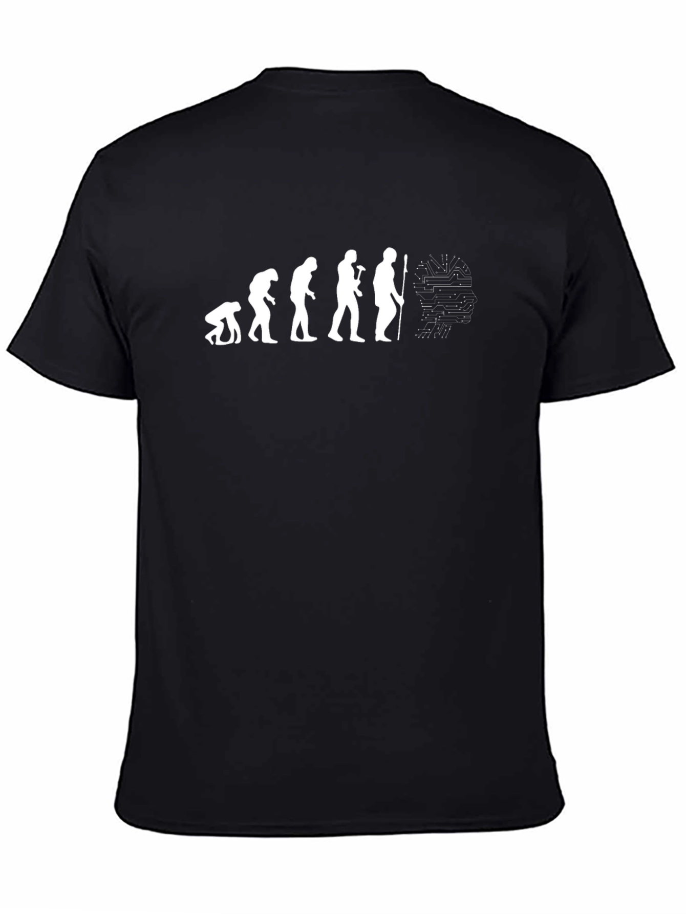 Camiseta Negra Evolución Tecnológica Hombre