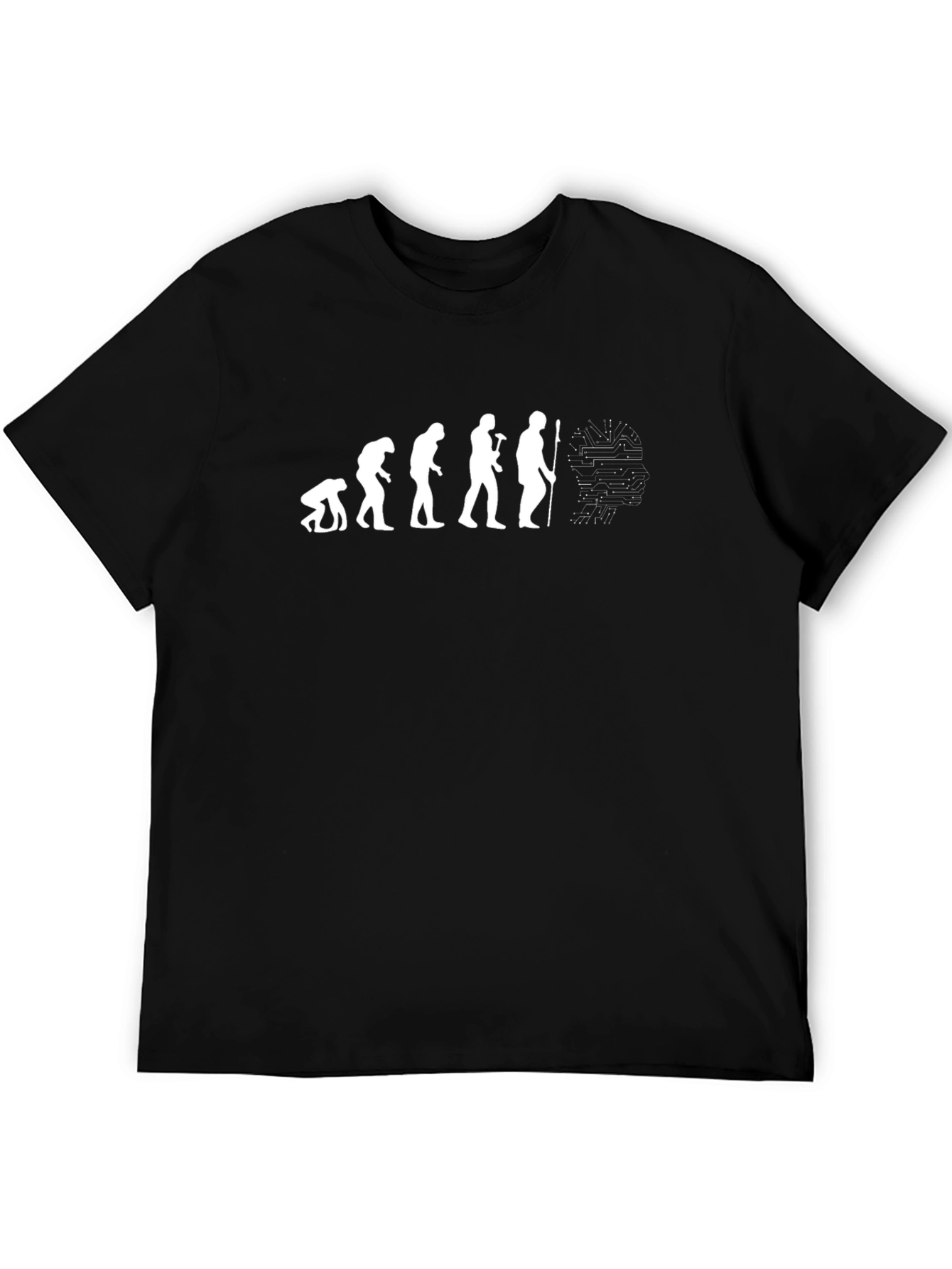 Camiseta Negra Evolución Tecnológica Hombre