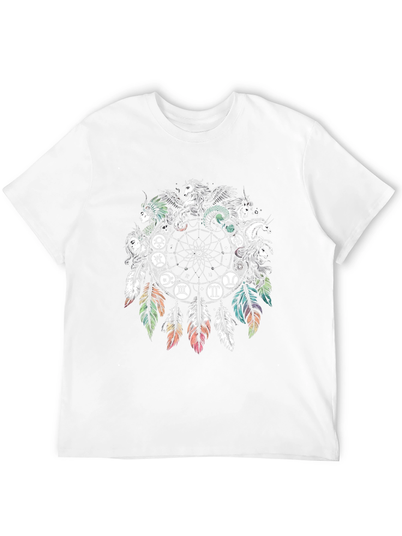 Camiseta Negra con Diseño de Atrapasueños Místico