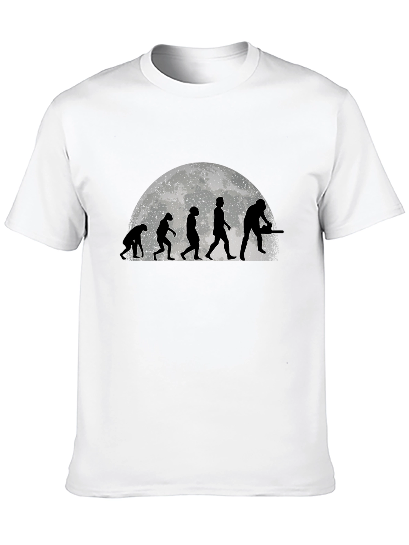 Camiseta Negra Evolución Motosierra Hombre