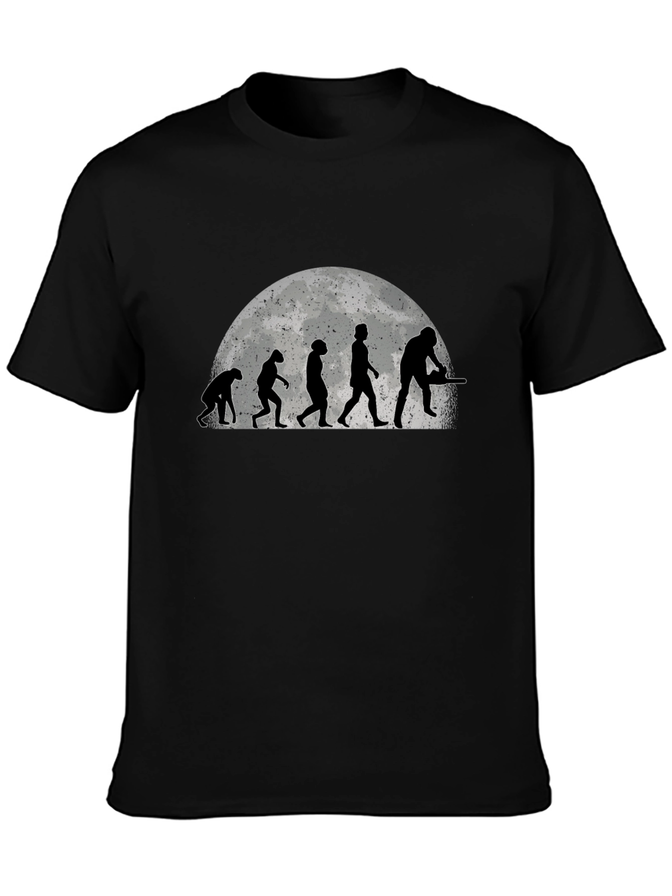 Camiseta Negra Evolución Motosierra Hombre