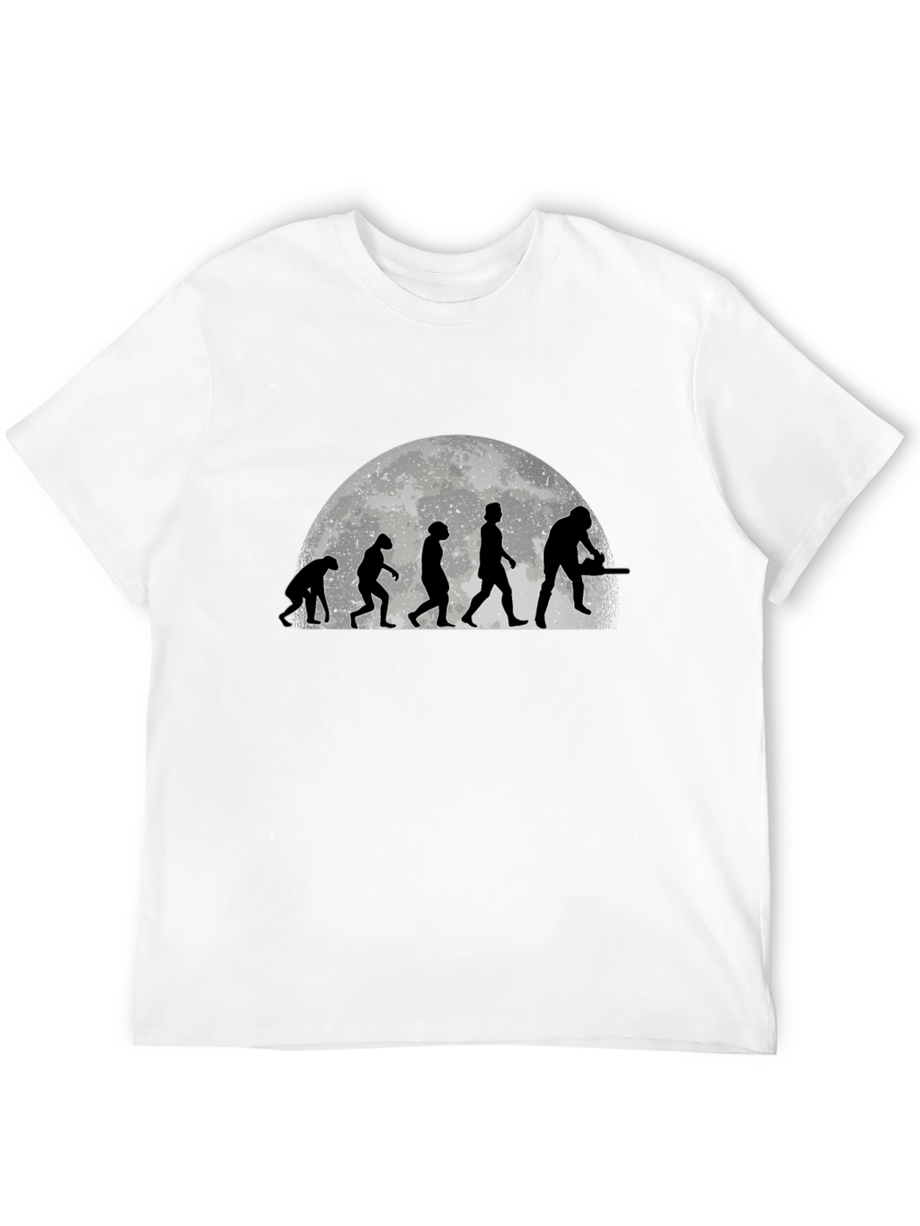 Camiseta Negra Evolución Motosierra Hombre