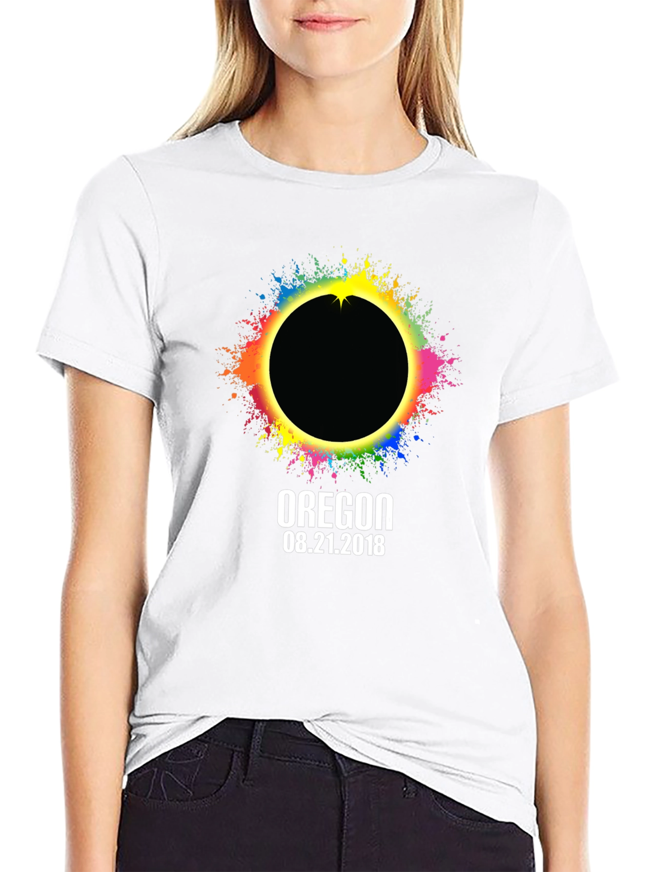Camiseta Negra Eclipse Solar Oregon 2018