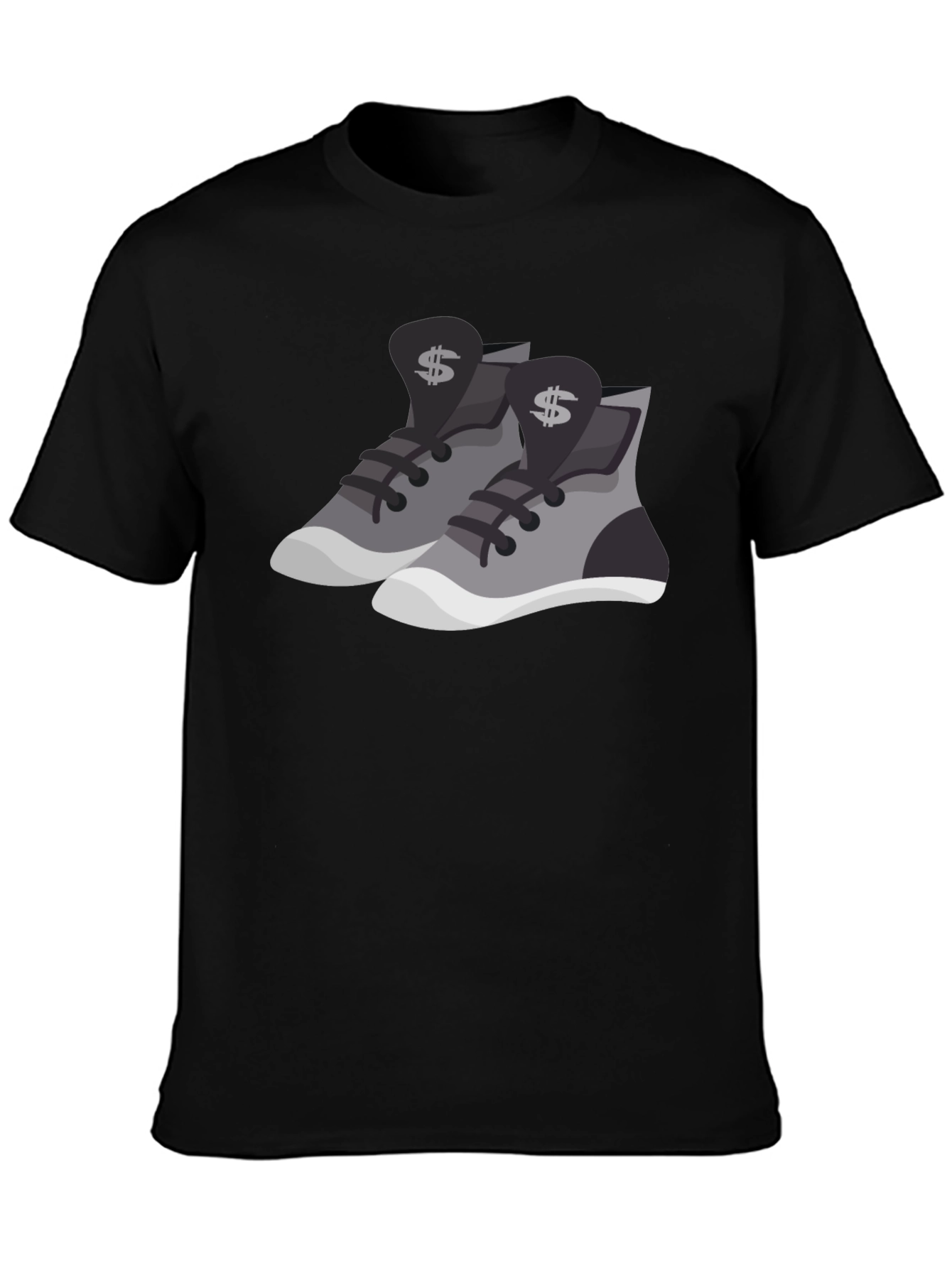 Camiseta Negra con Diseño de Zapatillas Money