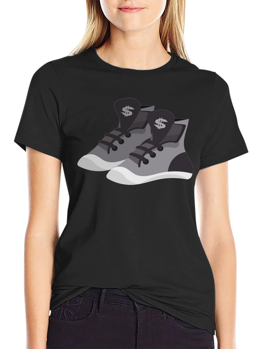 Camiseta Negra con Diseño de Zapatillas Money
