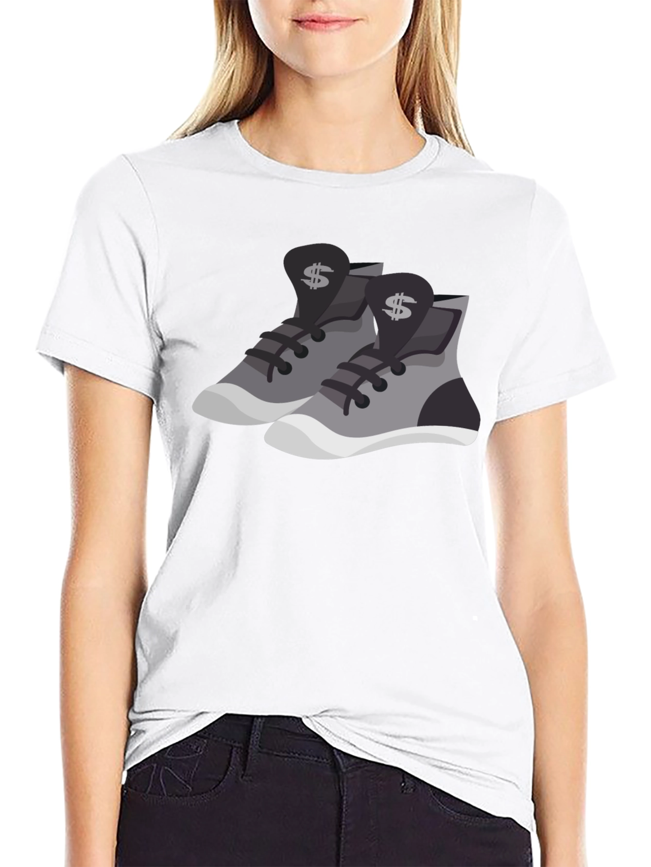 Camiseta Negra con Diseño de Zapatillas Money