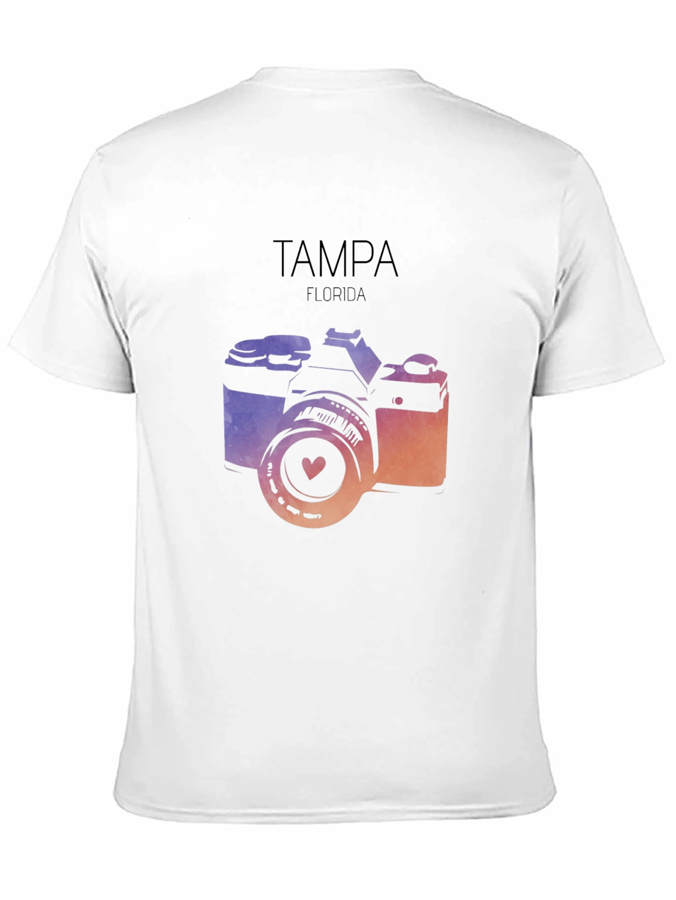Camiseta Negra con Diseño de Cámara Tampa Florida