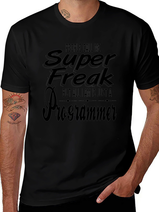 Camiseta Negra Super Freak Programmer