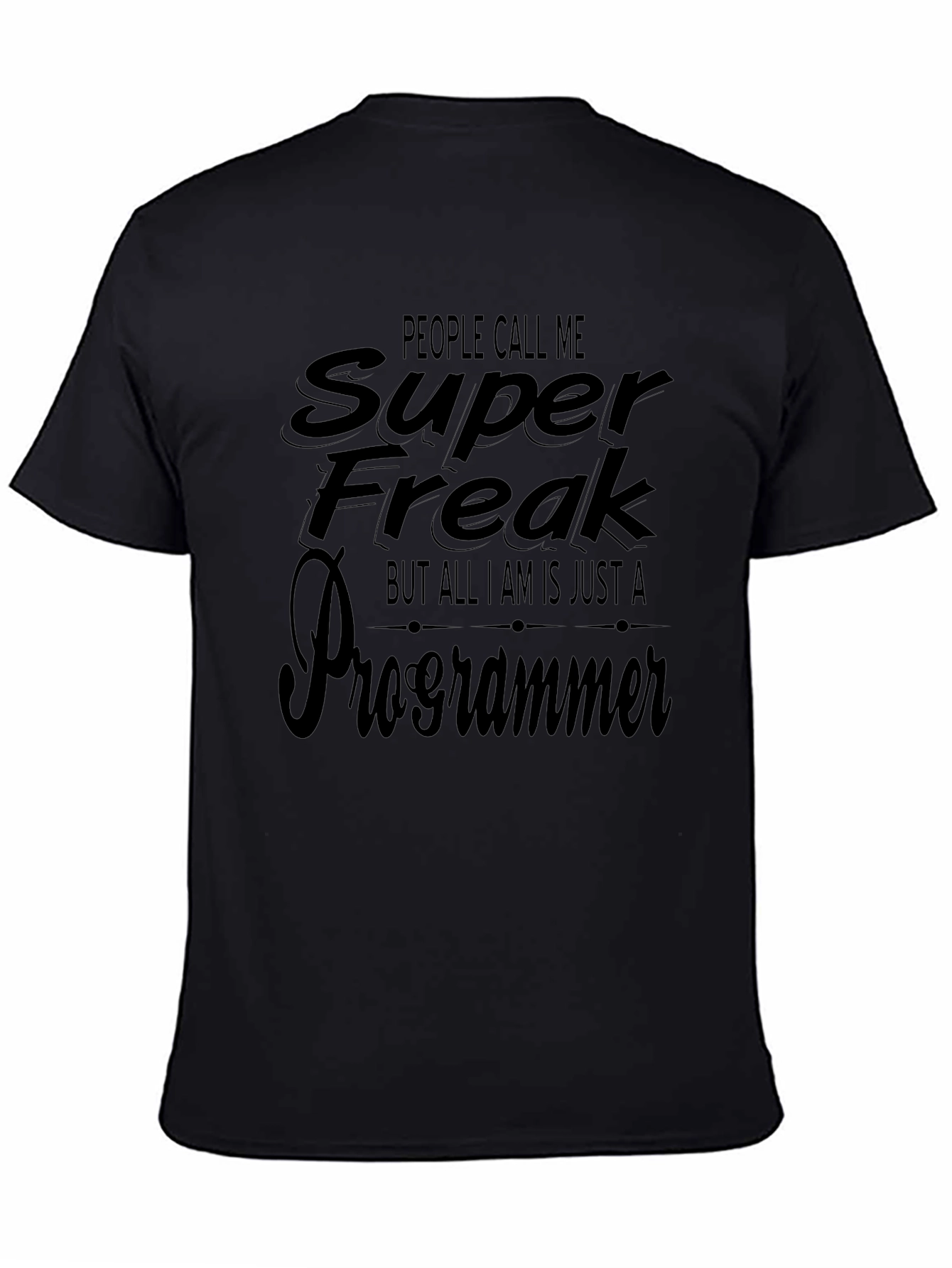 Camiseta Negra Super Freak Programmer