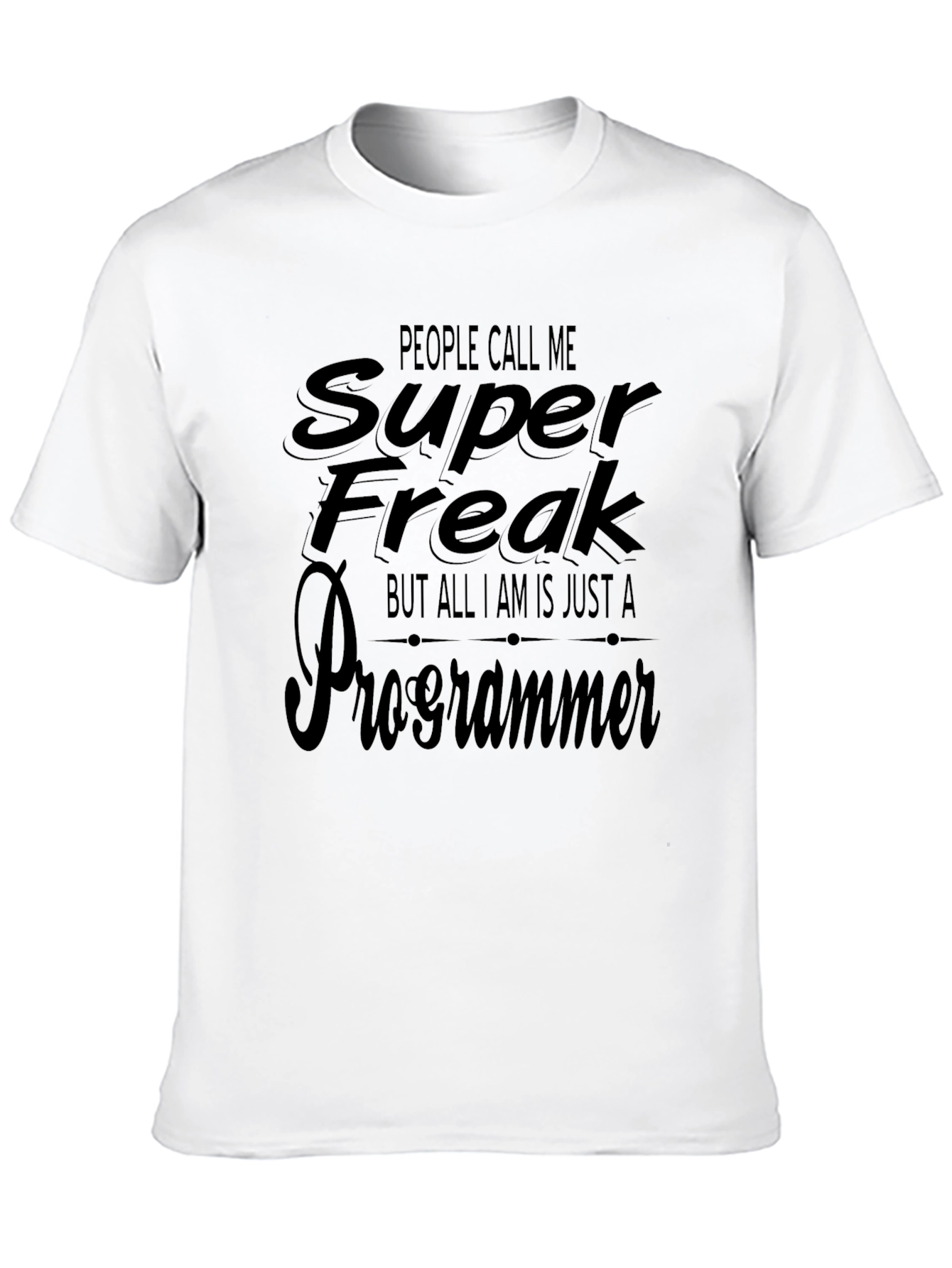 Camiseta Negra Super Freak Programmer