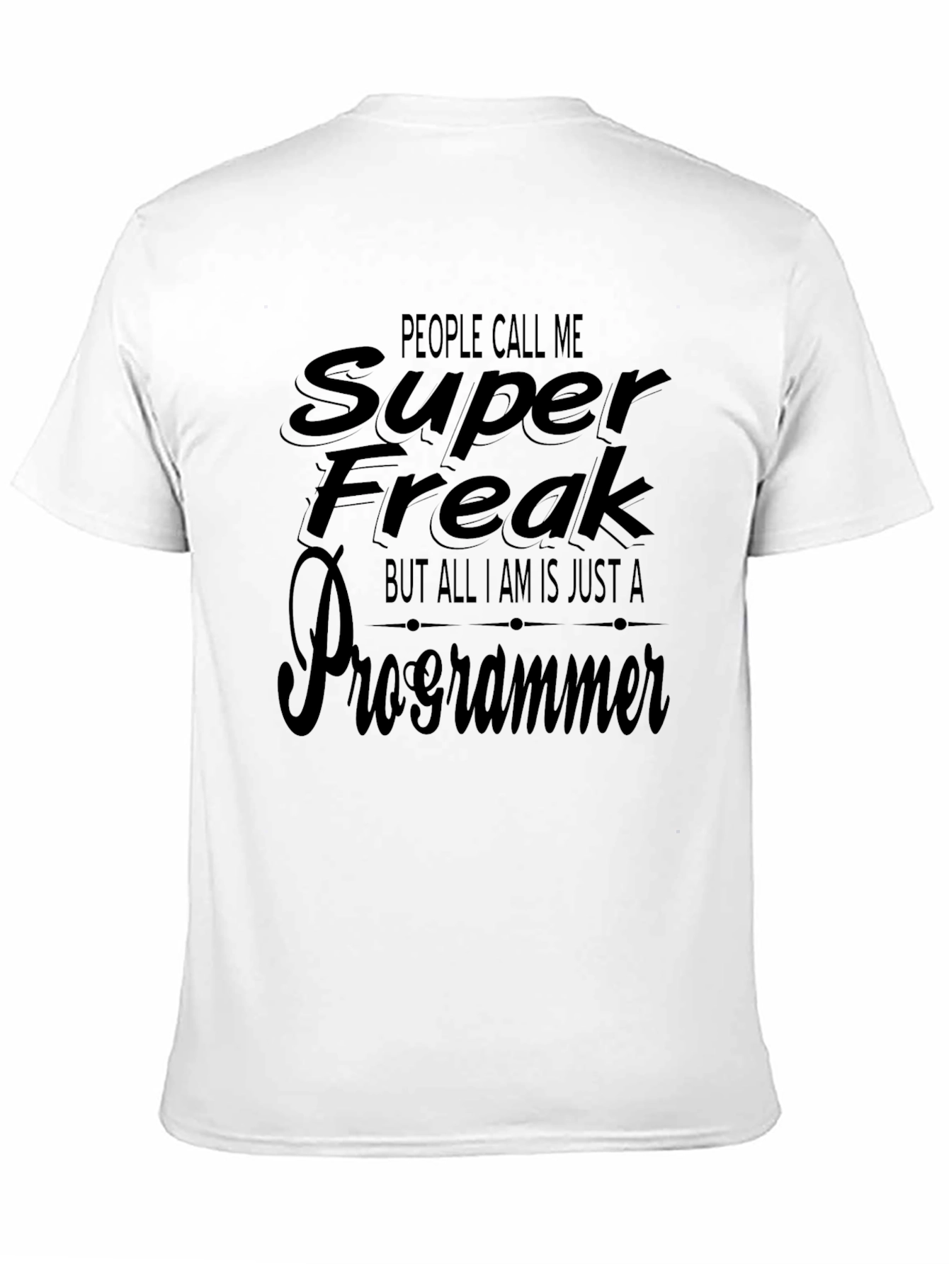 Camiseta Negra Super Freak Programmer