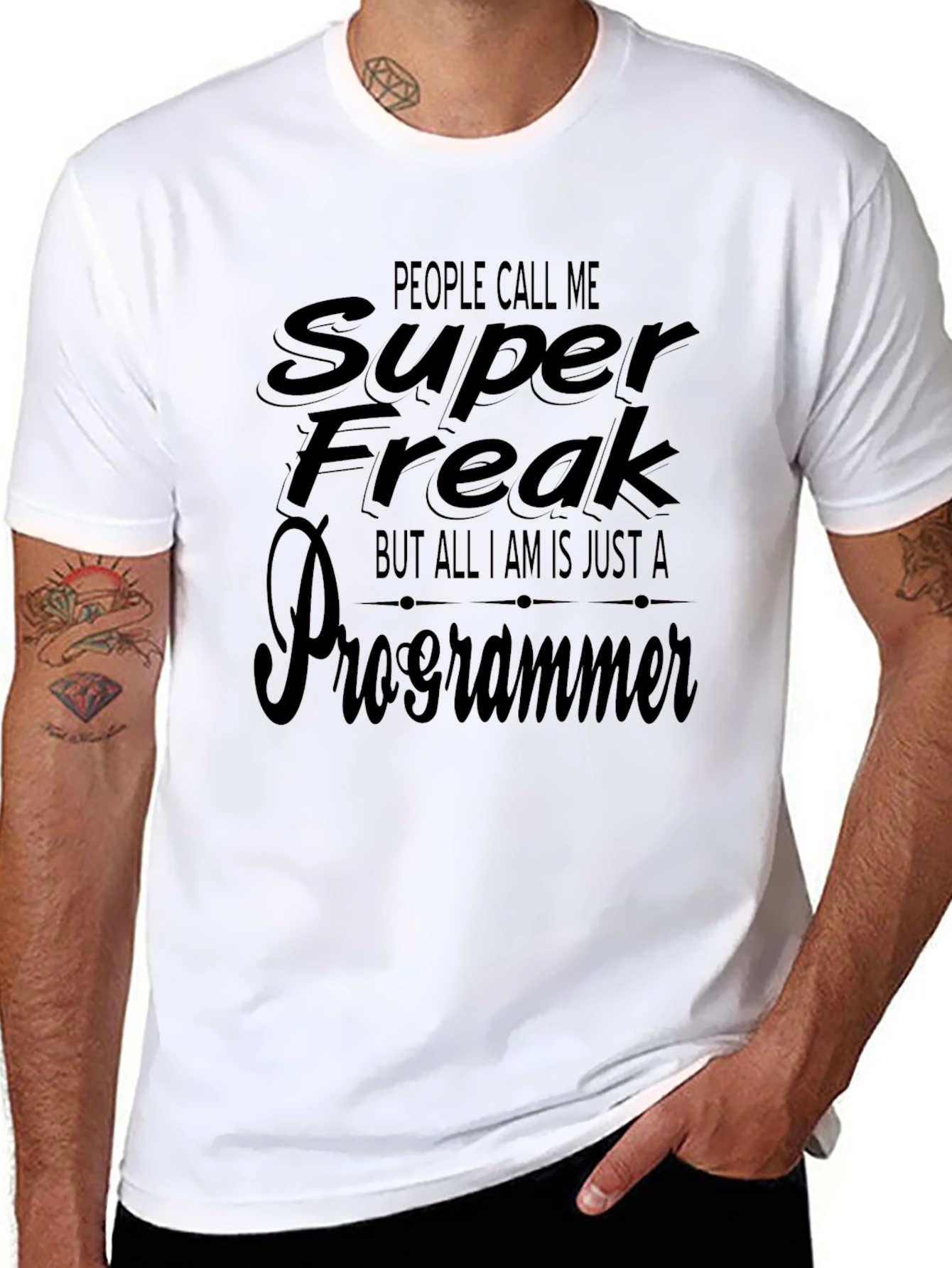 Camiseta Negra Super Freak Programmer