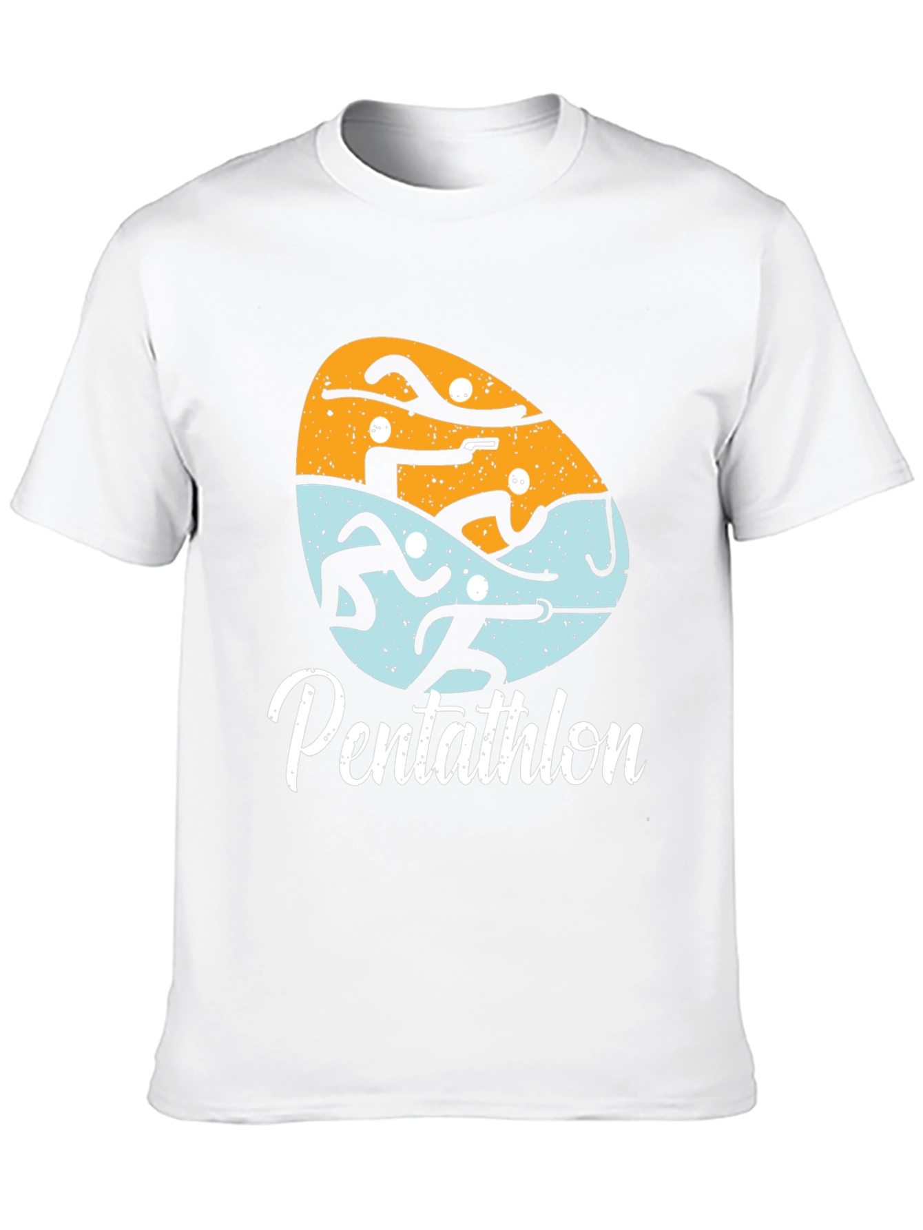 Camiseta Negra Pentatlón Diseño Gráfico Único