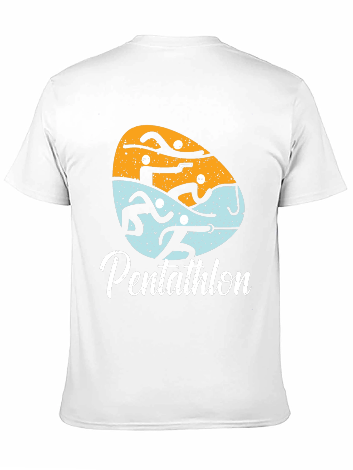 Camiseta Negra Pentatlón Diseño Gráfico Único