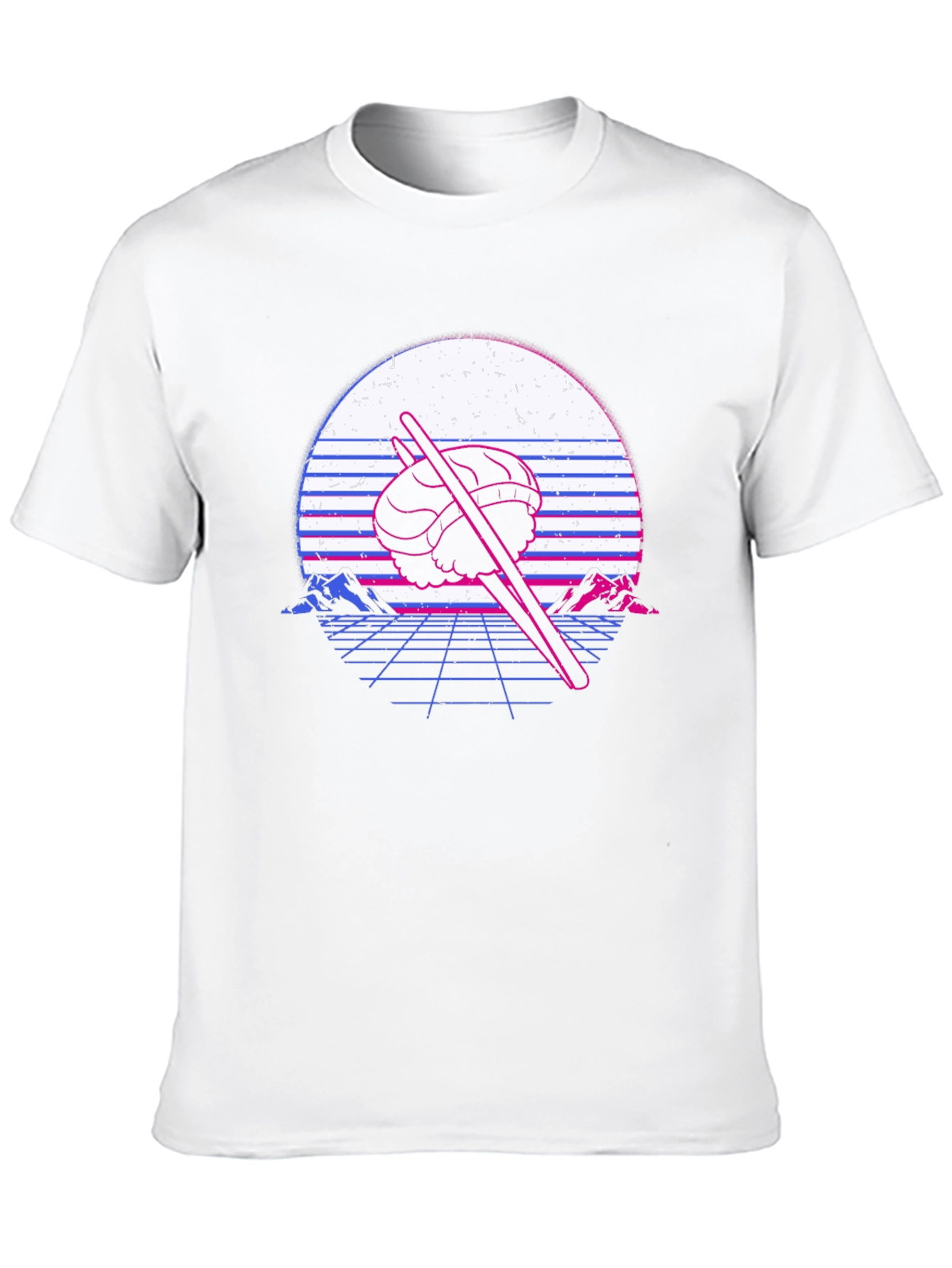 Camiseta Negra con Diseño Sushi Retro