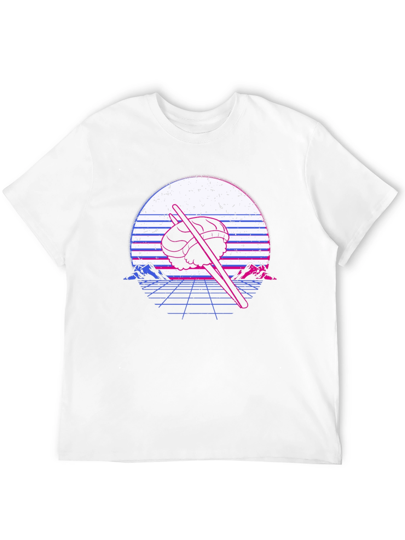 Camiseta Negra con Diseño Sushi Retro