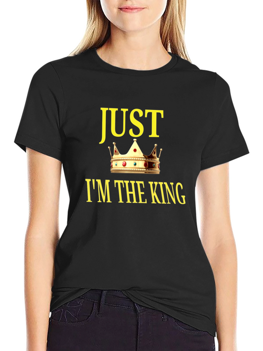 Camiseta Negra Just Im The King con Corona