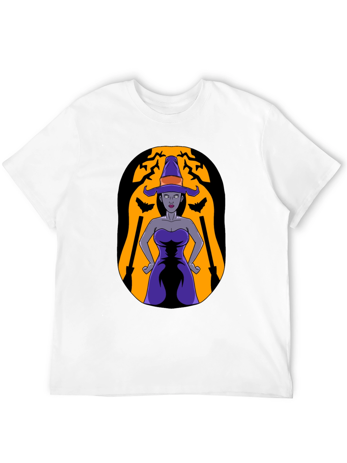 Camiseta Negra con Diseño de Bruja Halloween