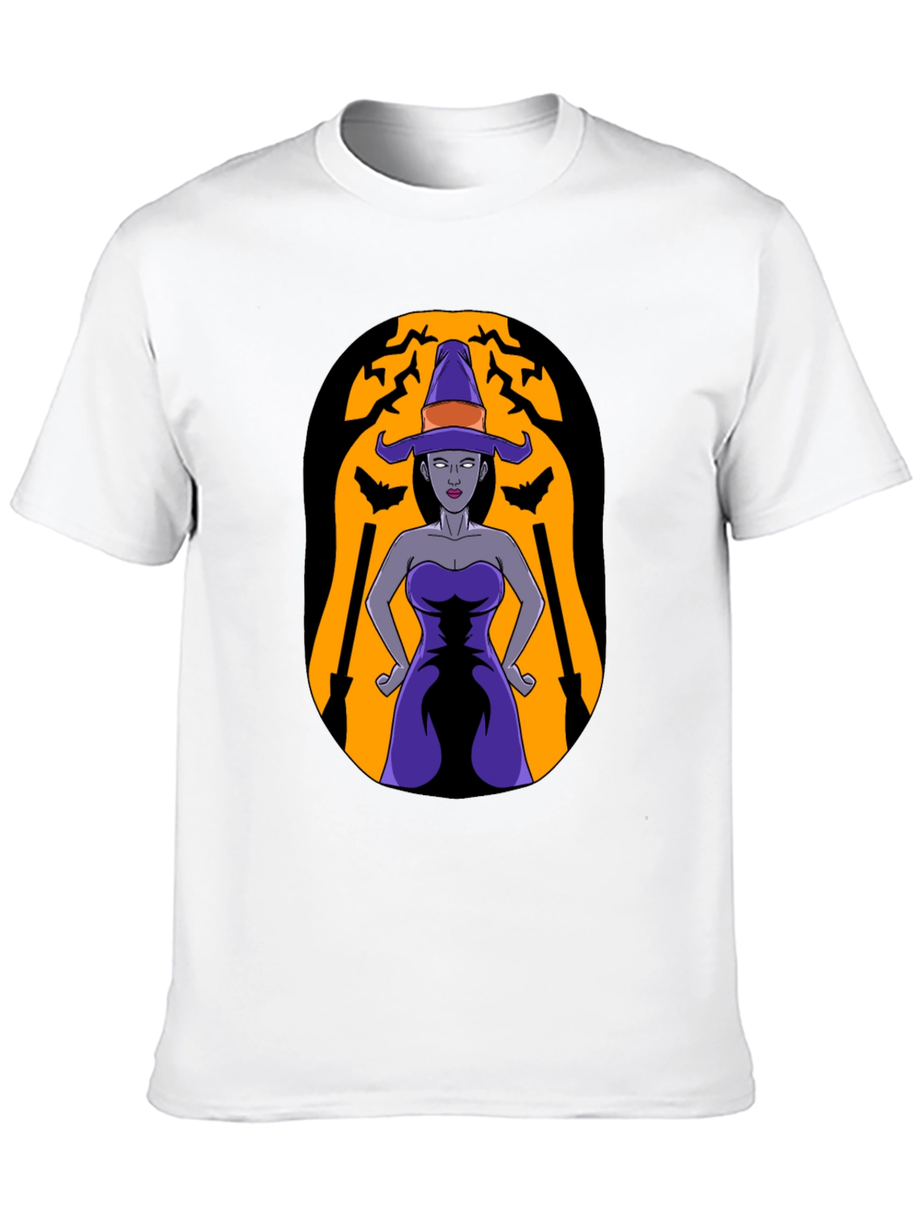 Camiseta Negra con Diseño de Bruja Halloween