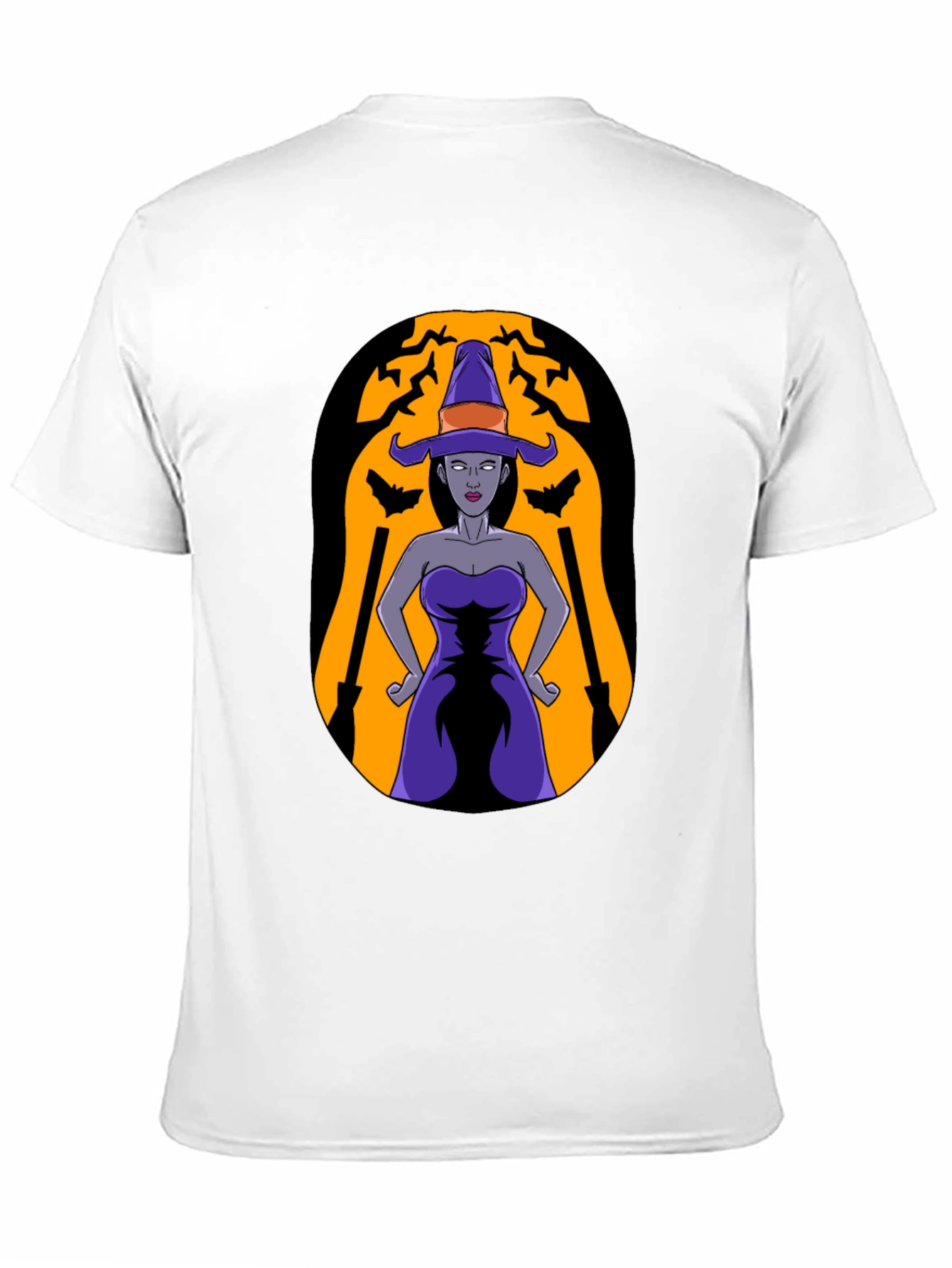 Camiseta Negra con Diseño de Bruja Halloween