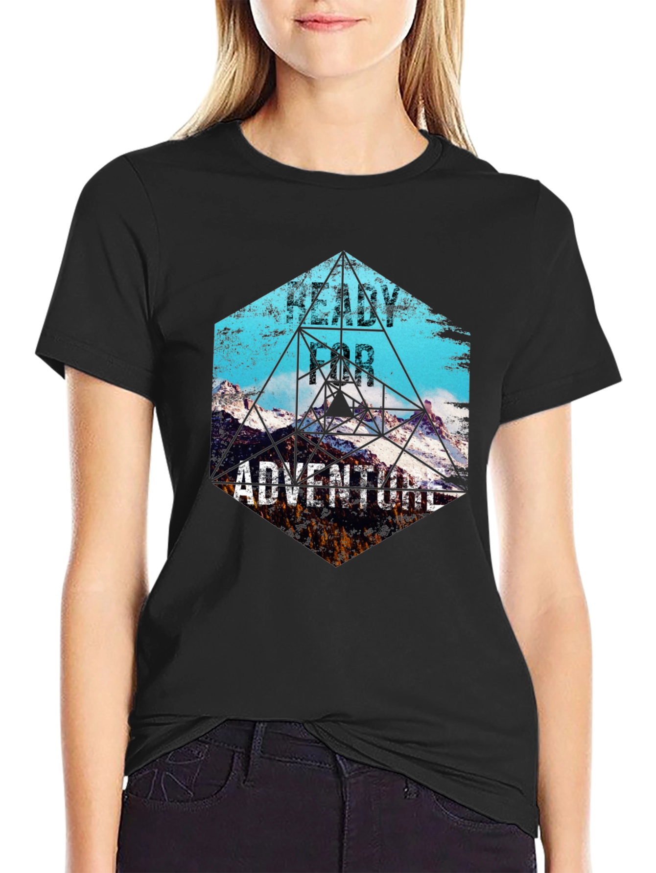 Camiseta Negra de Aventura para Hombre
