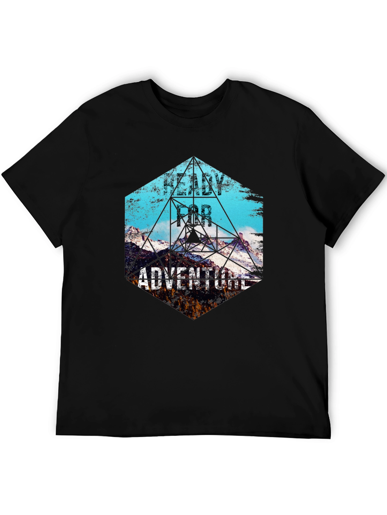 Camiseta Negra de Aventura para Hombre