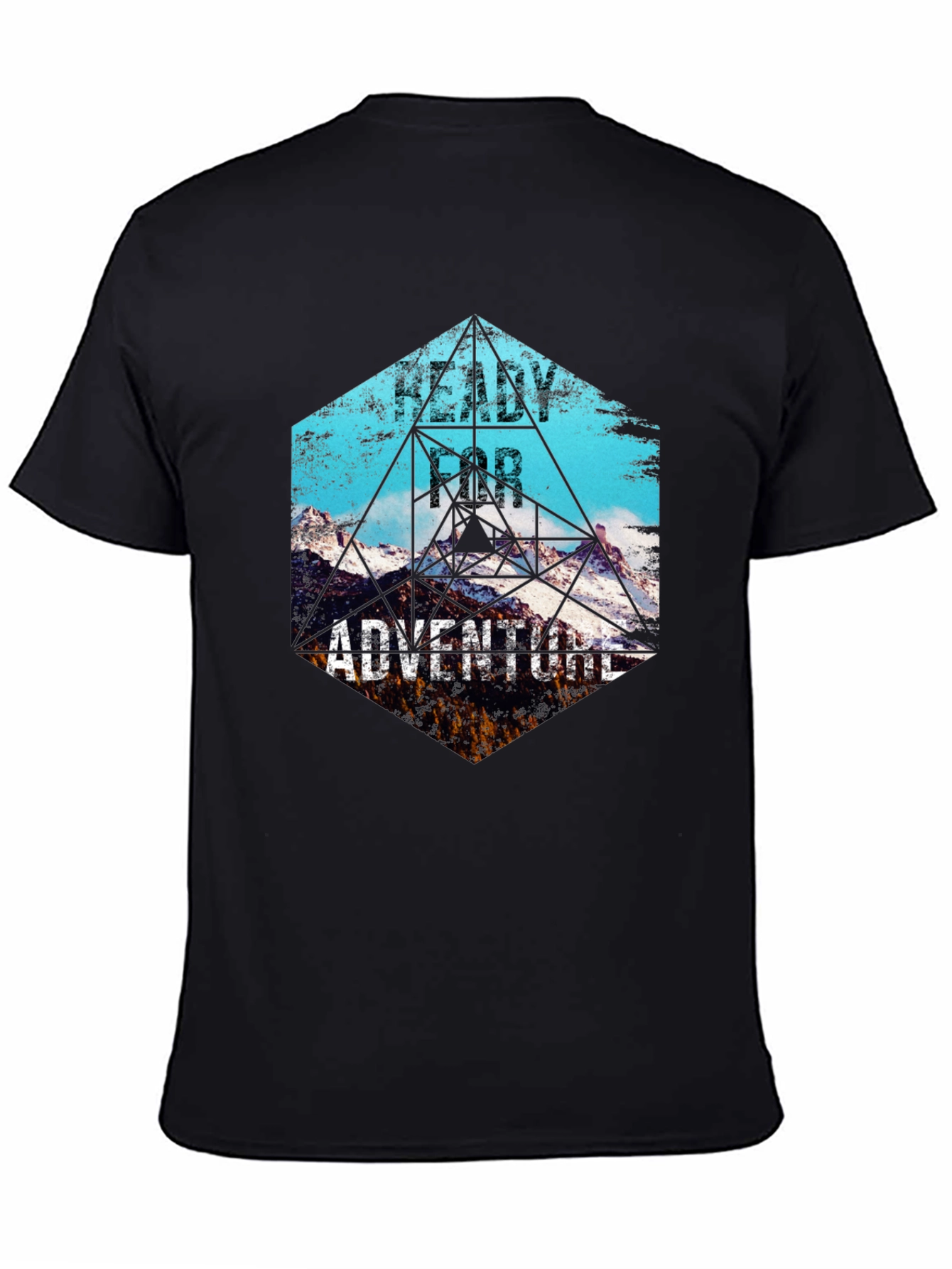Camiseta Negra de Aventura para Hombre
