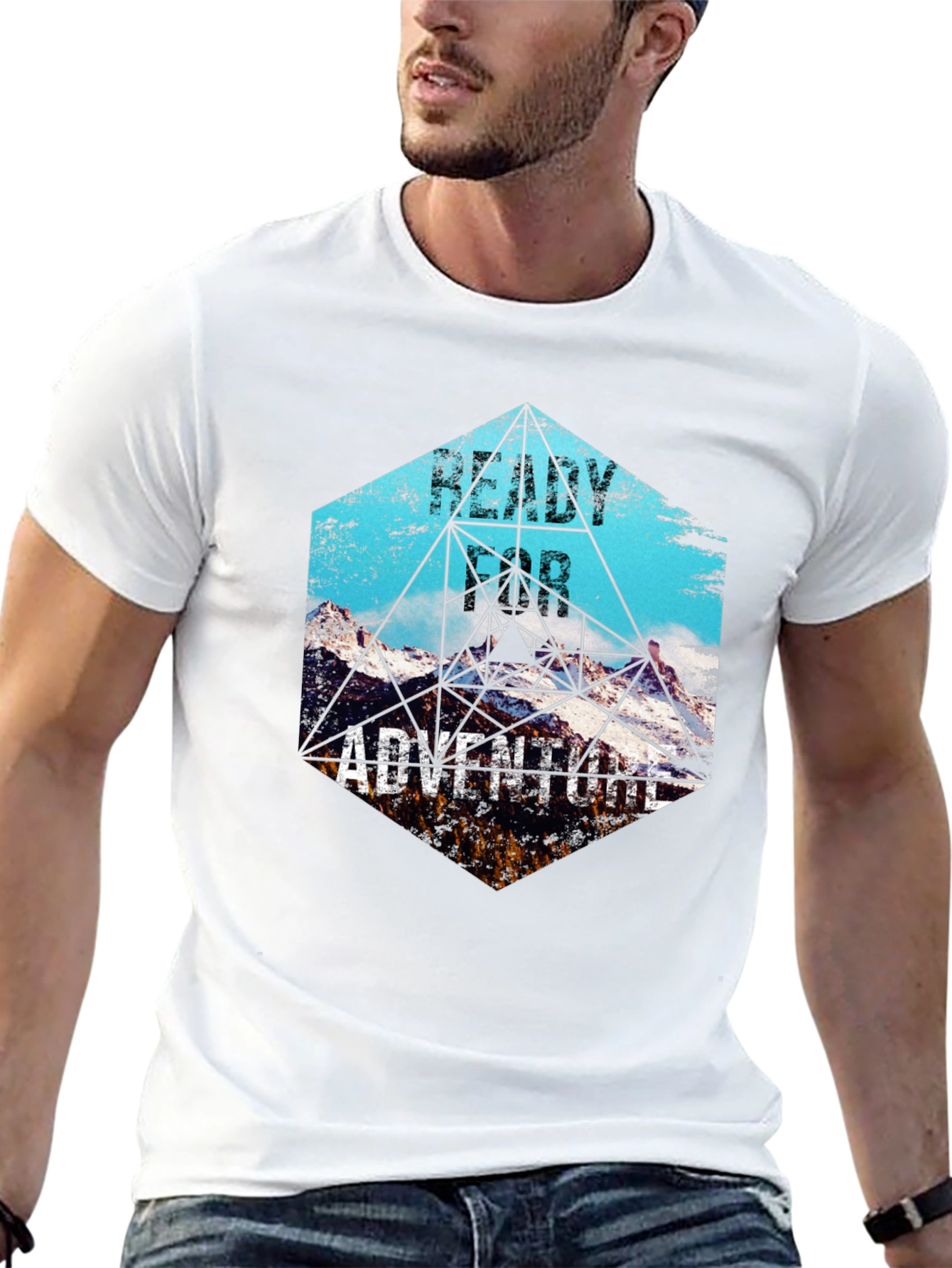 Camiseta Negra de Aventura para Hombre