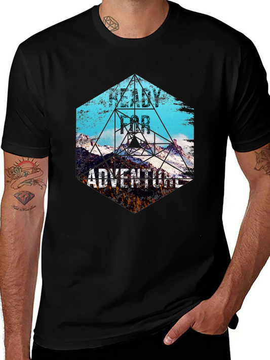Camiseta Negra de Aventura para Hombre