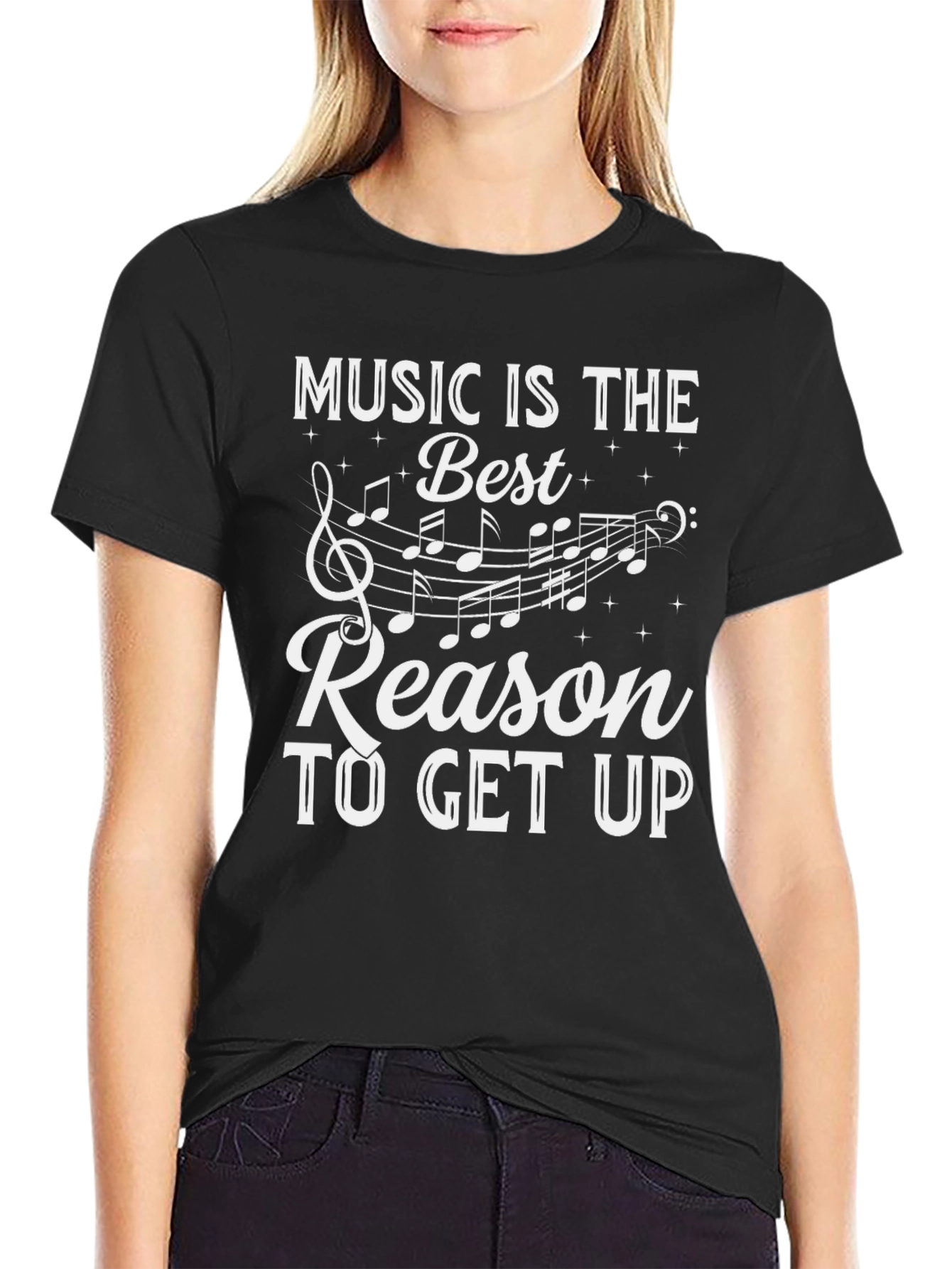 Camiseta Negra: La Música es la Mejor Razón