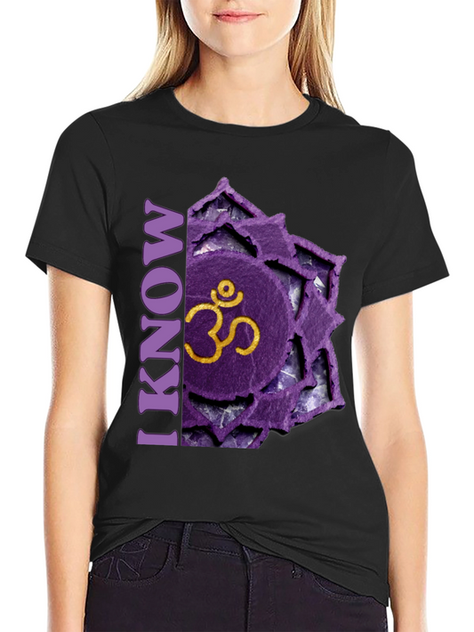 Camiseta Negra con Chakra Corona y Texto