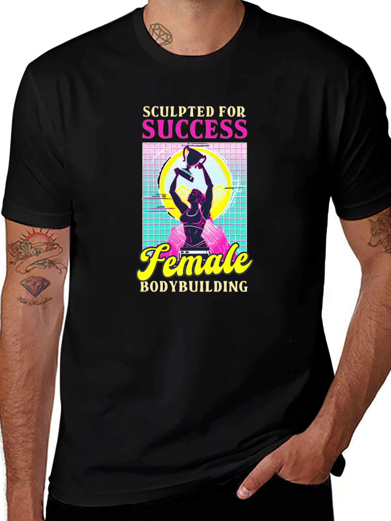 Camiseta Negra de Bodybuilding Femenino - Éxito Esculpido