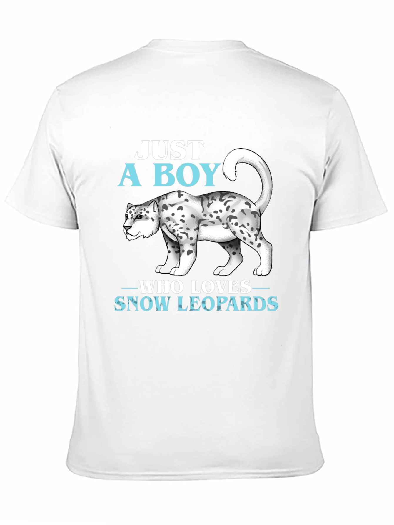 Camiseta Negra: Just A Boy Who Loves Snow Leopards