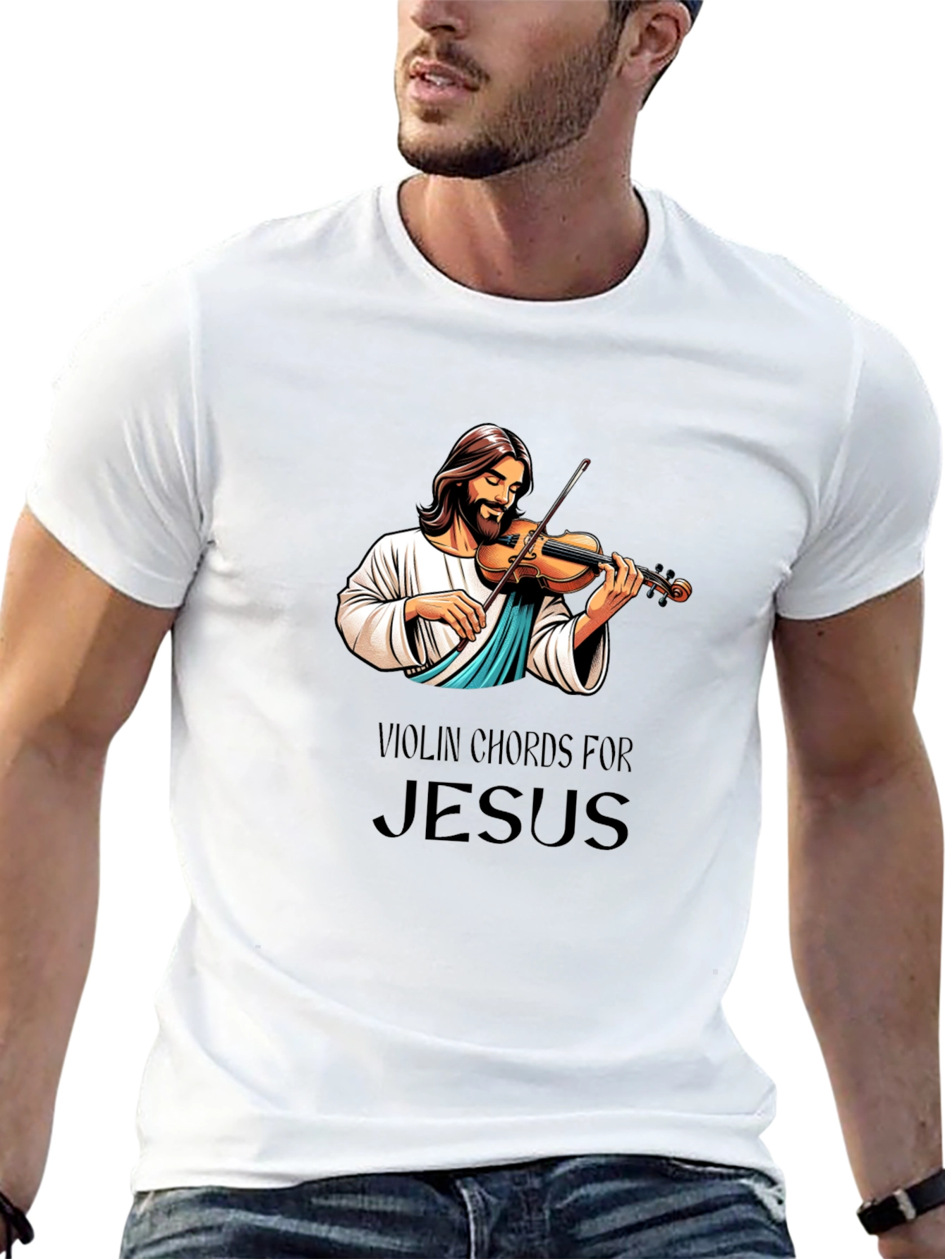 Camiseta Negra: Jesús Violinista